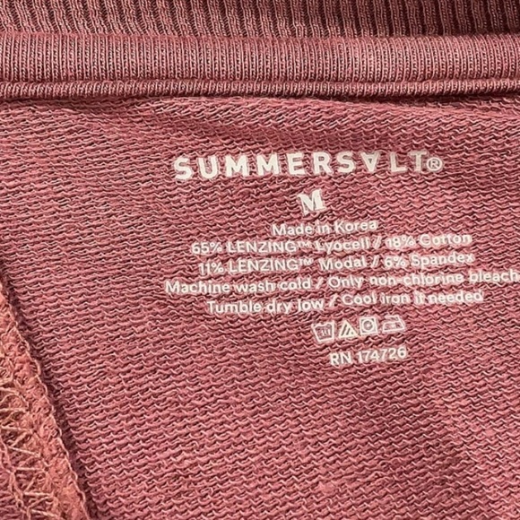 Summersalt Purple Red Mauve Softest French Terry Henley Dress Medium - Picture 3 of 6